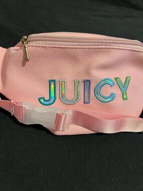 Juicy Couture Pink Holographic Lettering Kids Waist Bag